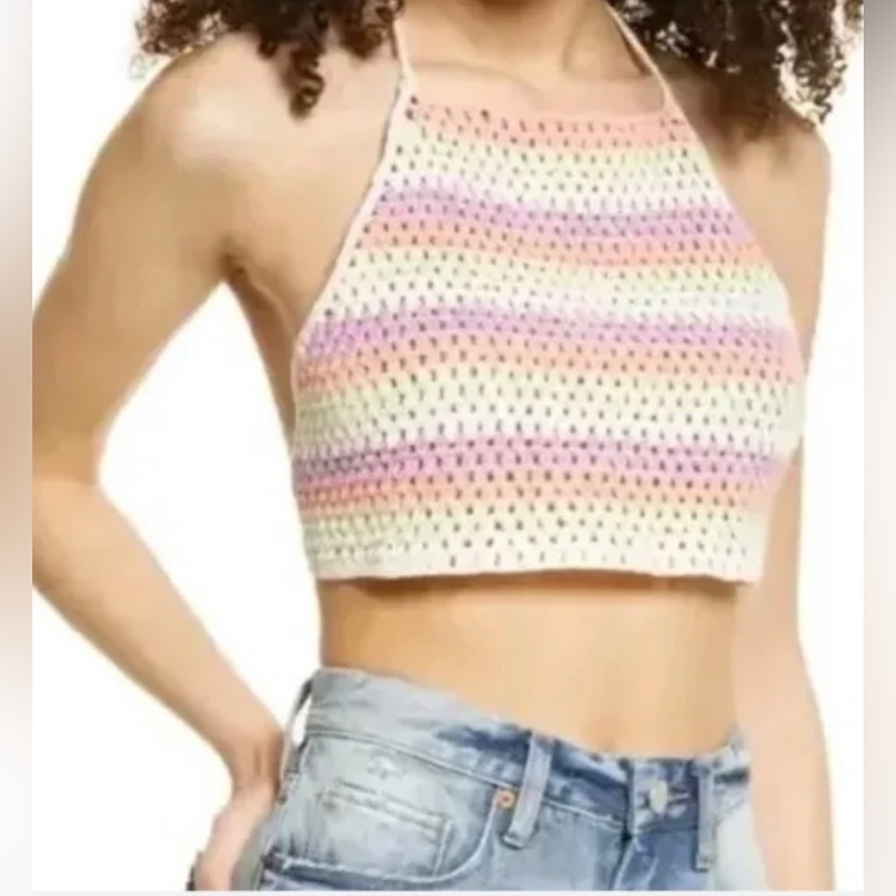NWT BP Crochet Cottage Crop Halter Top